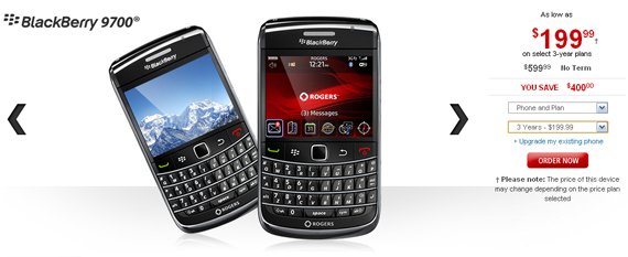 Blackberry Bold 9700 Rogers