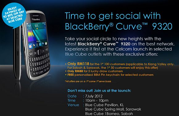 Blackberry Curve 9320 Blue Pay As You Go