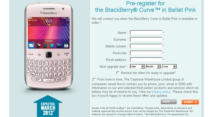 Blackberry Curve 9360 Pink Price