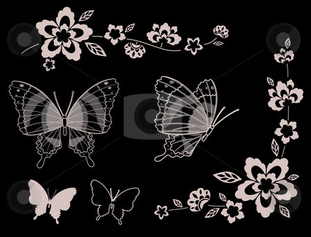 Butterflies And Flowers Drawing