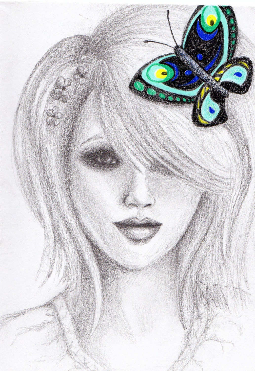 Butterflies Drawings In Pencil