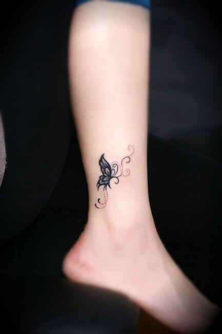 Butterfly Tattoos On Ankle For Girls