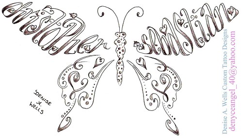 Butterfly Tattoos With Names In The Wings