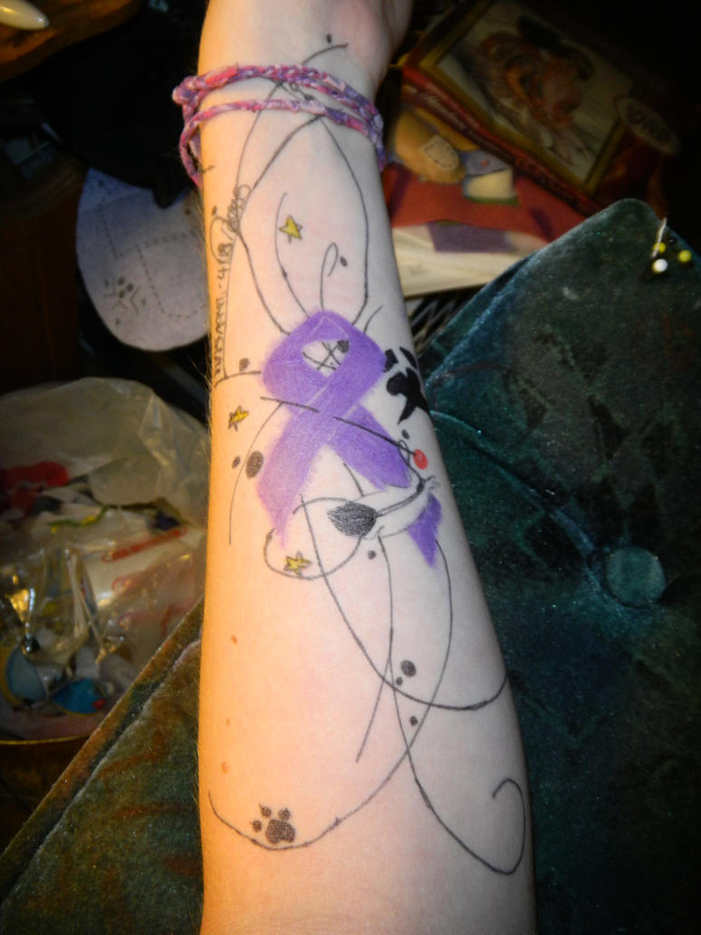 Cancer Ribbon Tattoo Designs For Women