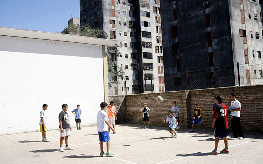 Children Playing Football Drawing