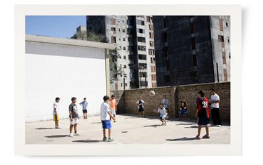 Children Playing Football Drawing
