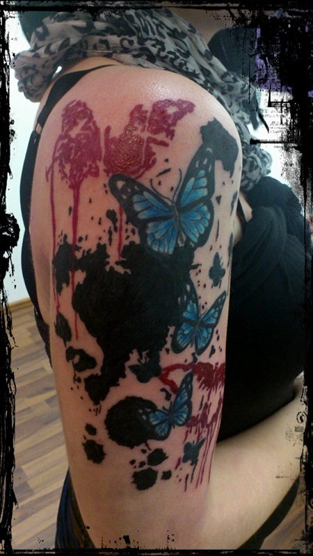 Shoulder Butterfly Tattoos For Women