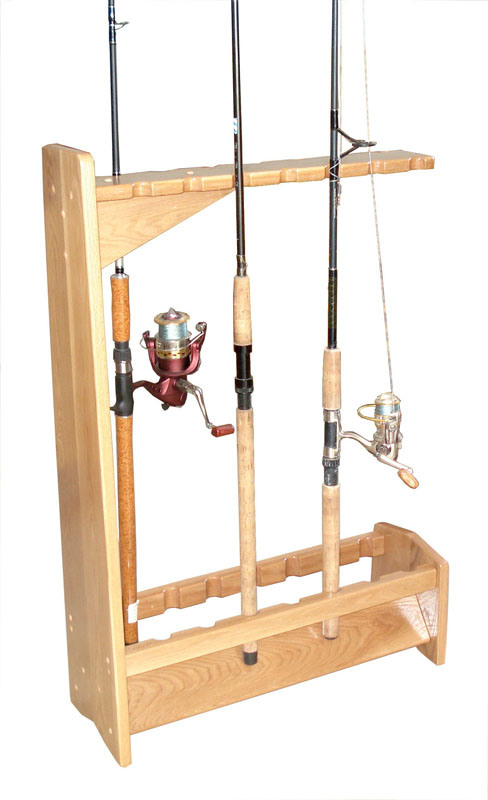 Wooden Fishing Rod Rack